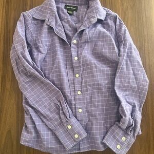 Eddie Bauer Lavender Windowpane  woman’s Button-Up Shirt